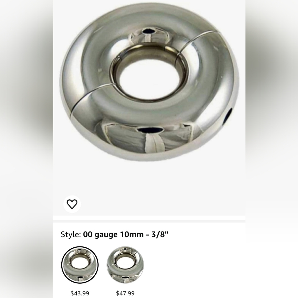 Circle ring earrings/stretchers 00 3/8